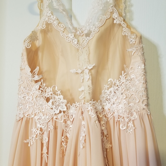 Salmon Pink Wedding Dress - Picture 3 of 5